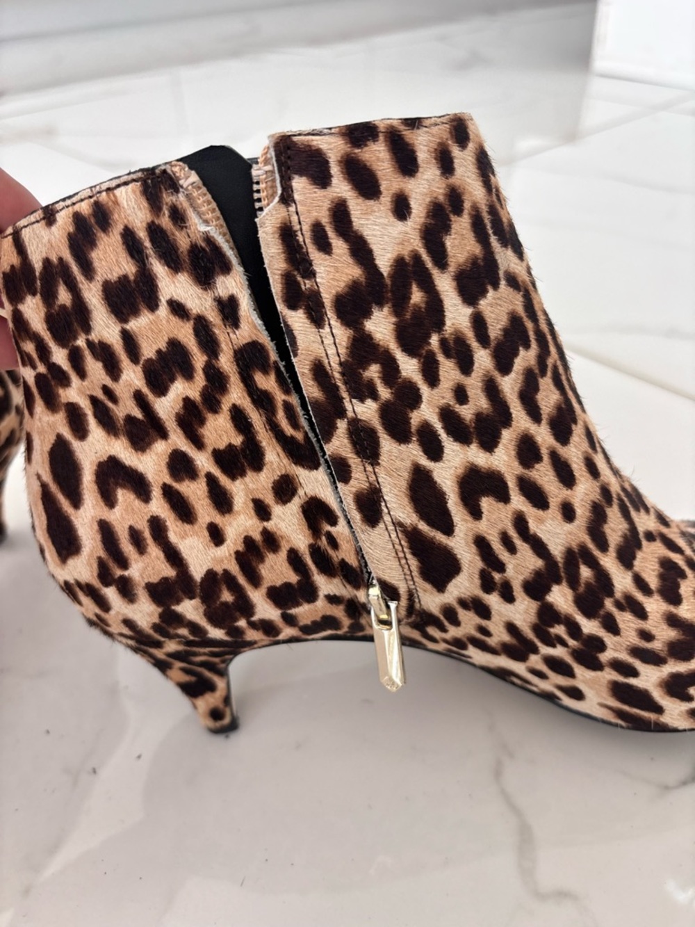 Sam Edelman Leopard Zip Ankle KinIe Booties Size 9 Kitten Heel Festival mobwife - Picture 6 of 10